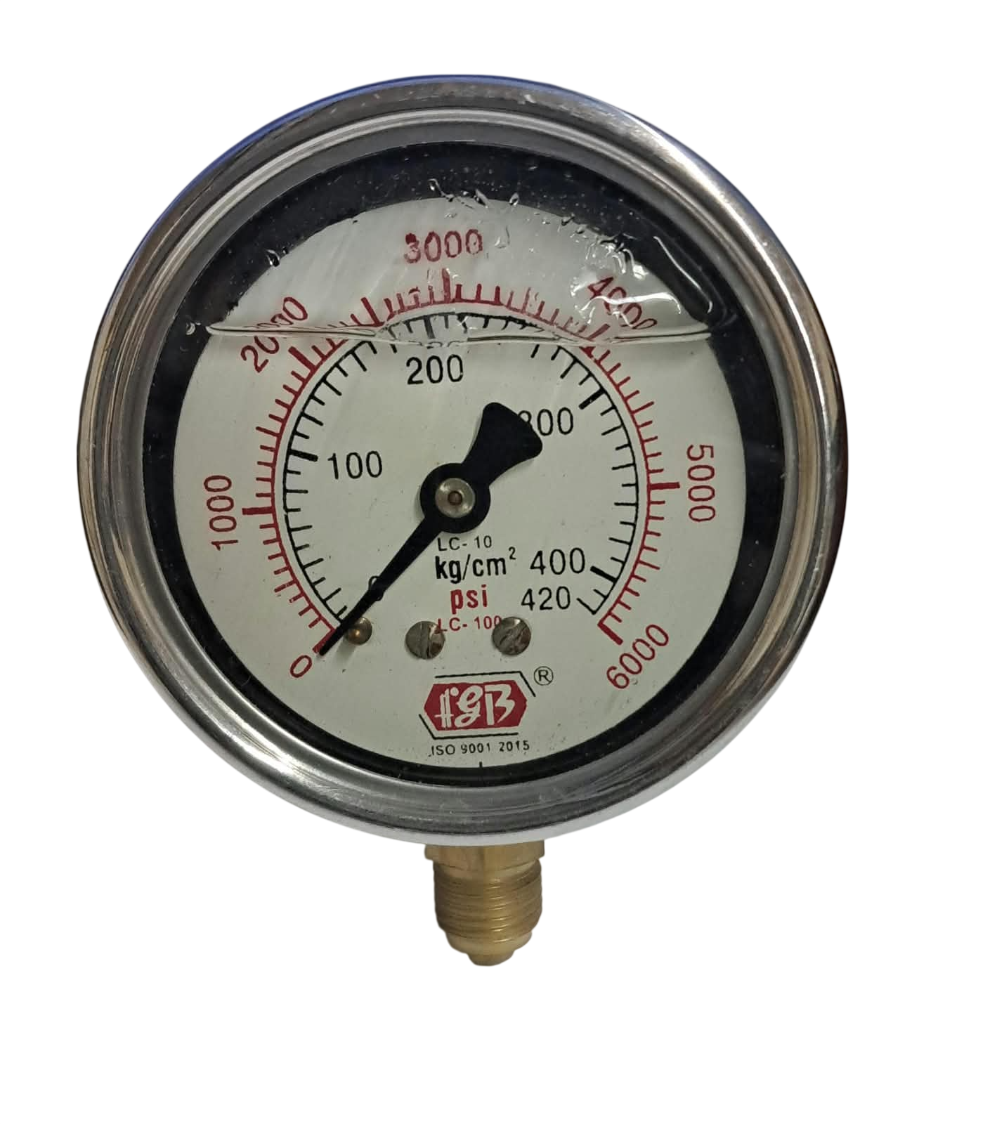 21/2"dial 0-6000 psi 1/4 bsp bottom ss casing internal gly filled