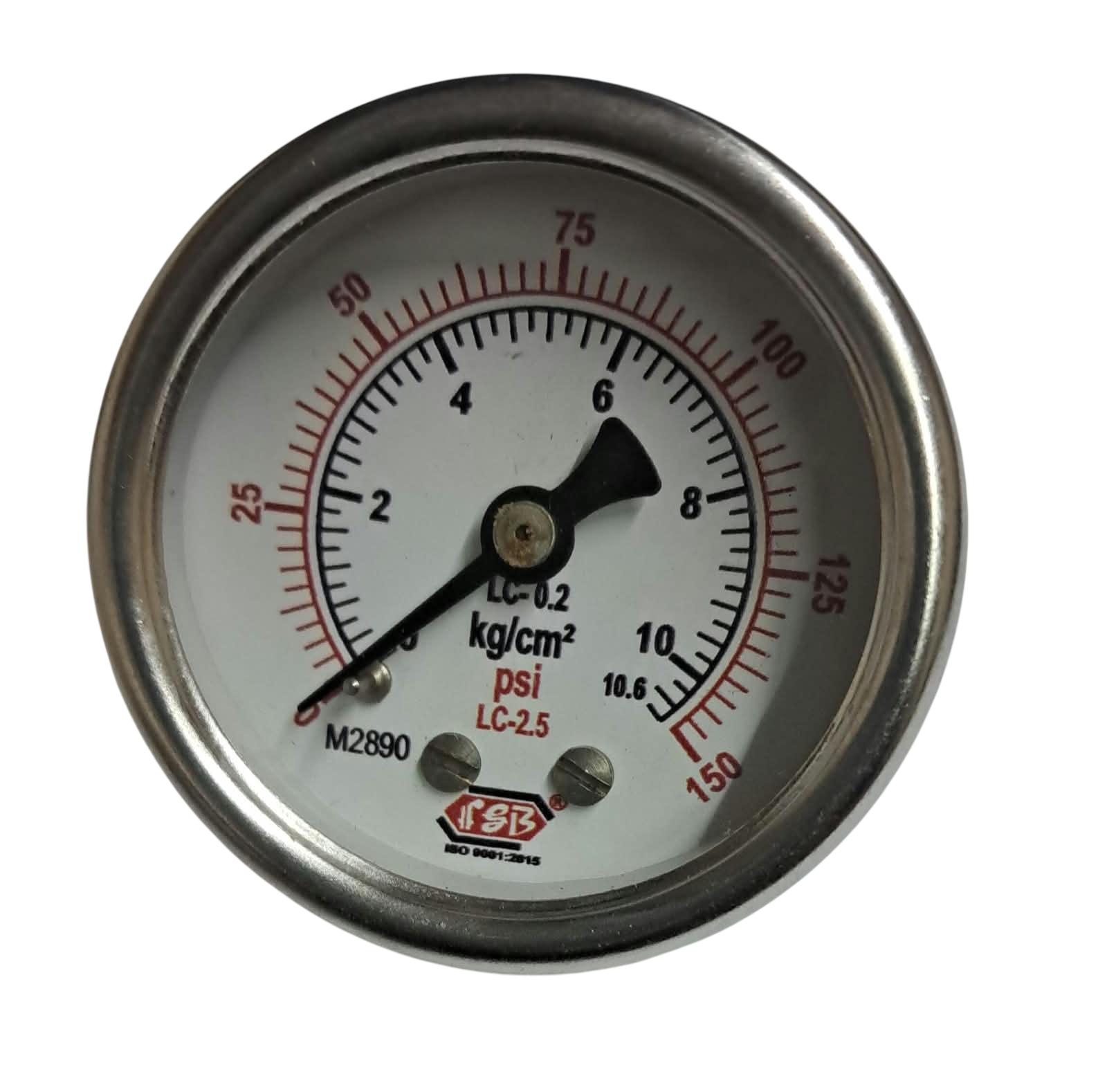 2"dial 0-150 psi 1/4 npt b/c ss casing internal brass