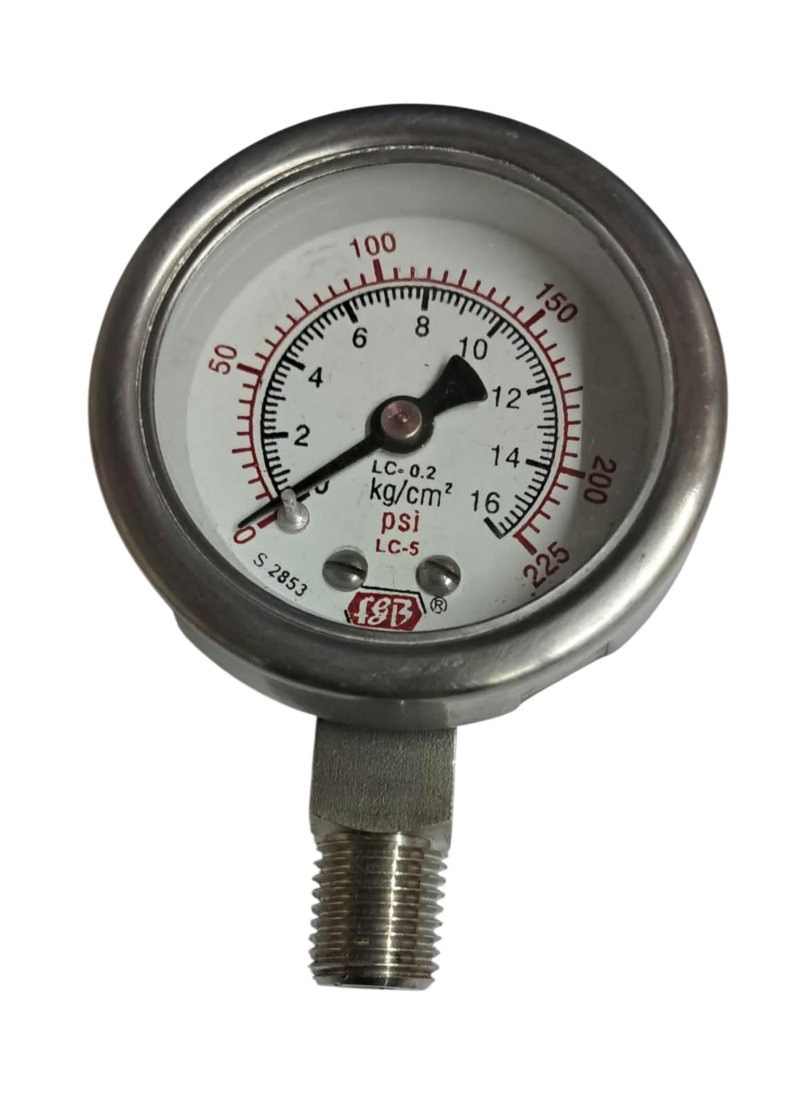 2"dial 0-16 kg 1/4 npt bottom complete ss
