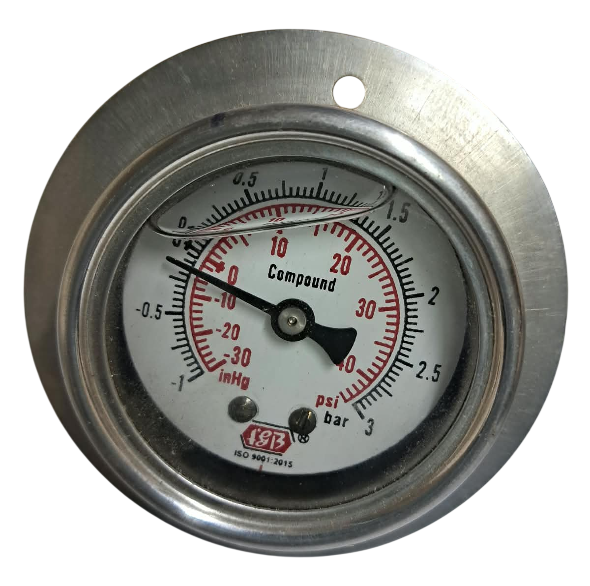 4 Inch (100mm) SS Casing – Internal Brass Glycerin Filled Economic Model Gauge