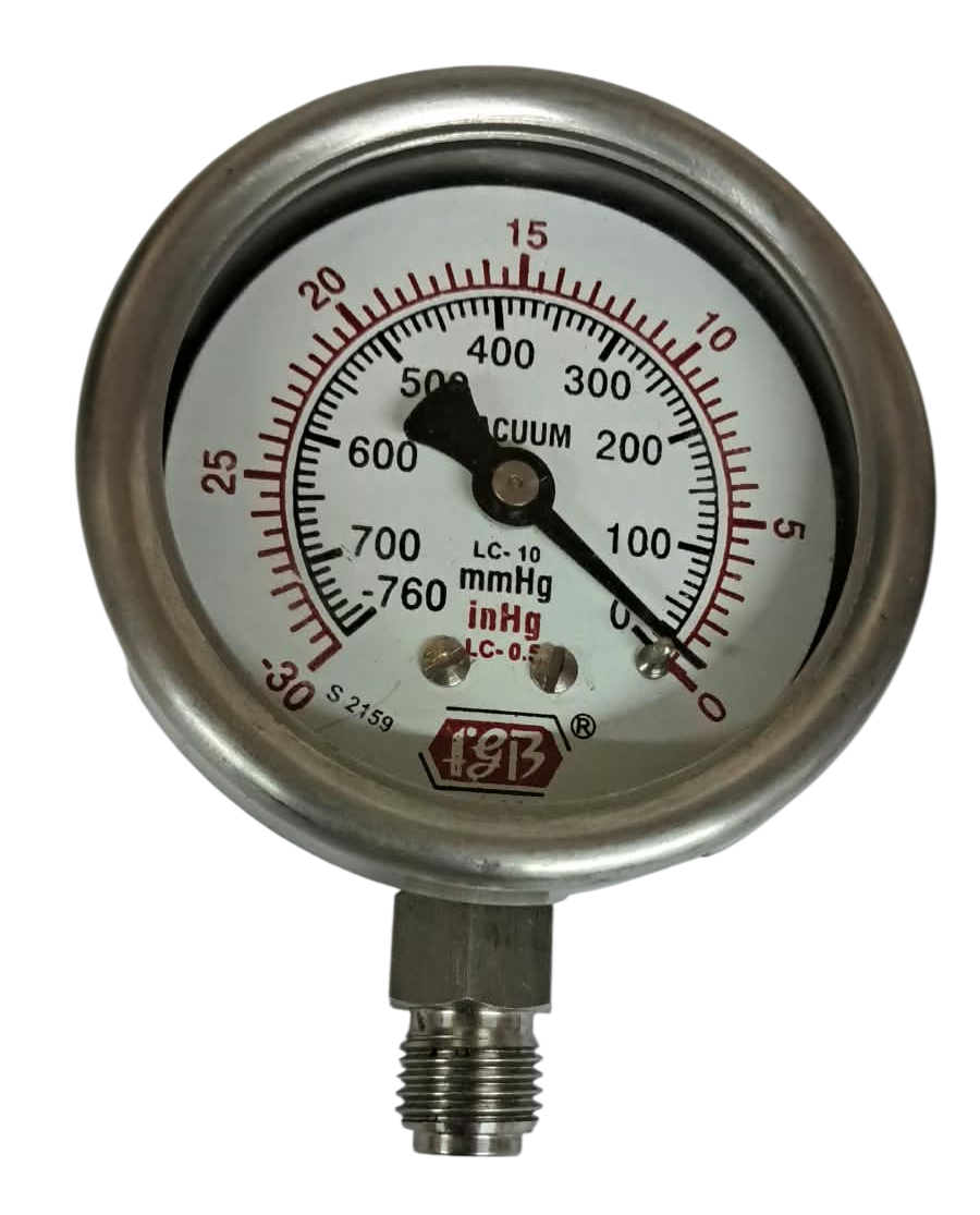 2"dial -vaccum 1/4bsp bottom complete ss