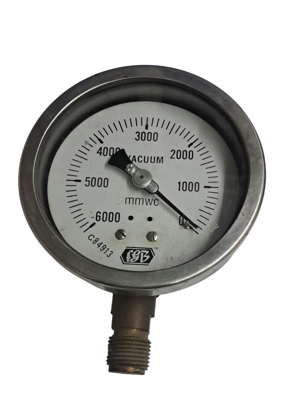 4"dial-6000mmwc 1/2 bsp bottom ss casing internal brass