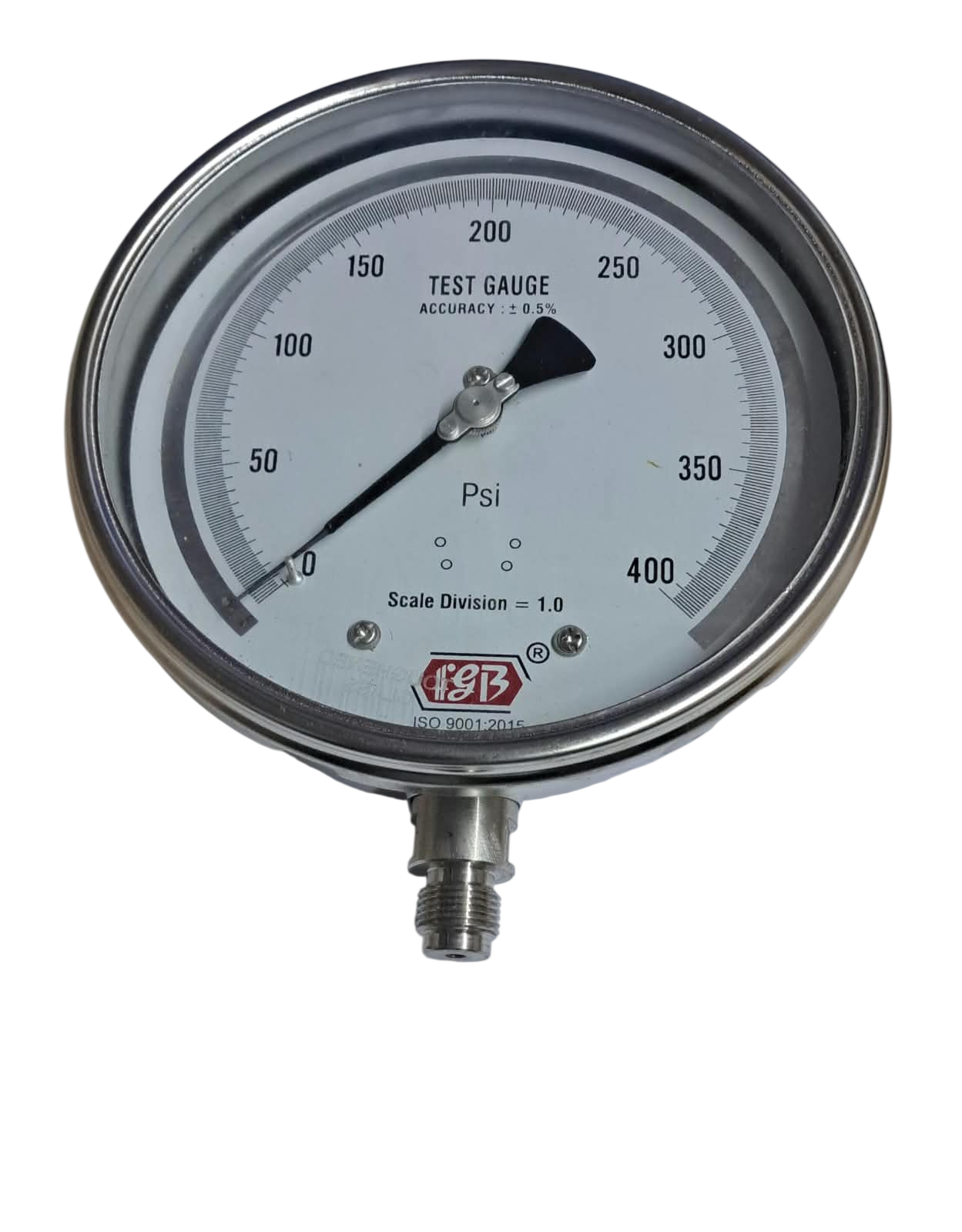 6"dial0-400 psi 3/8 bsp bottom complete ss test gauge