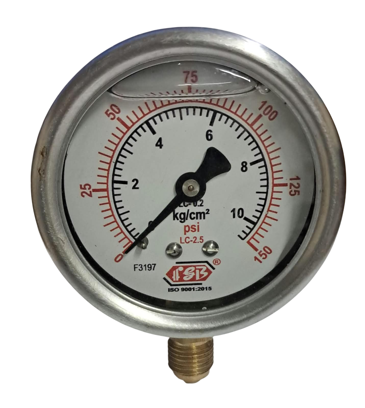 21/2"dial 0-150 psi 1/4 bsp bottom complete ss